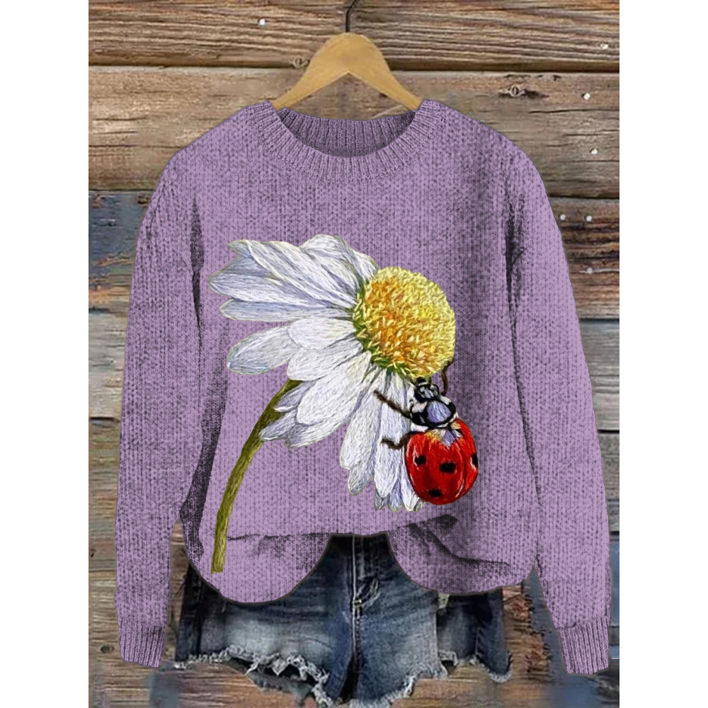 Daisy & Ladybug Cozy Knit Sweater