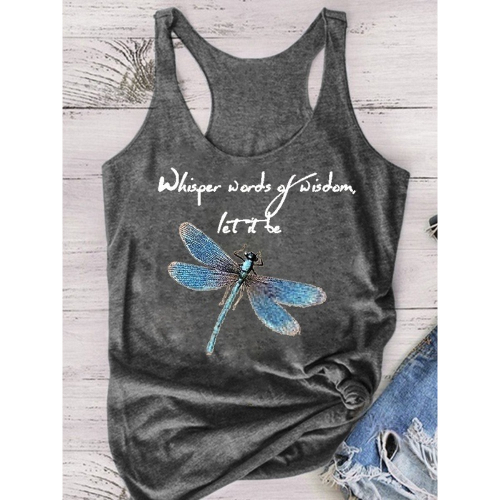 Dragonfly Whisper Of Wisdom Let It Be Tank Top