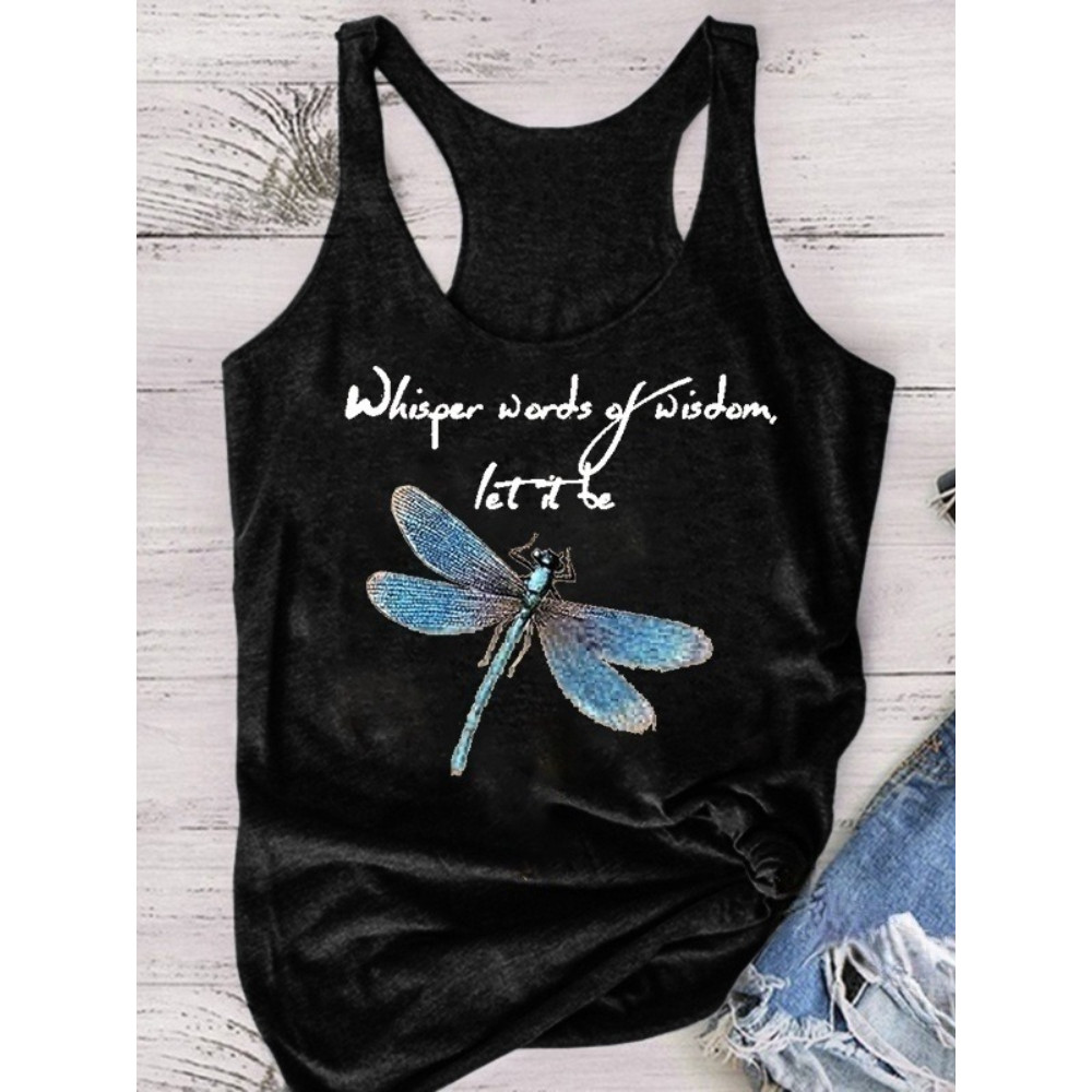 Dragonfly Whisper Of Wisdom Let It Be Tank Top