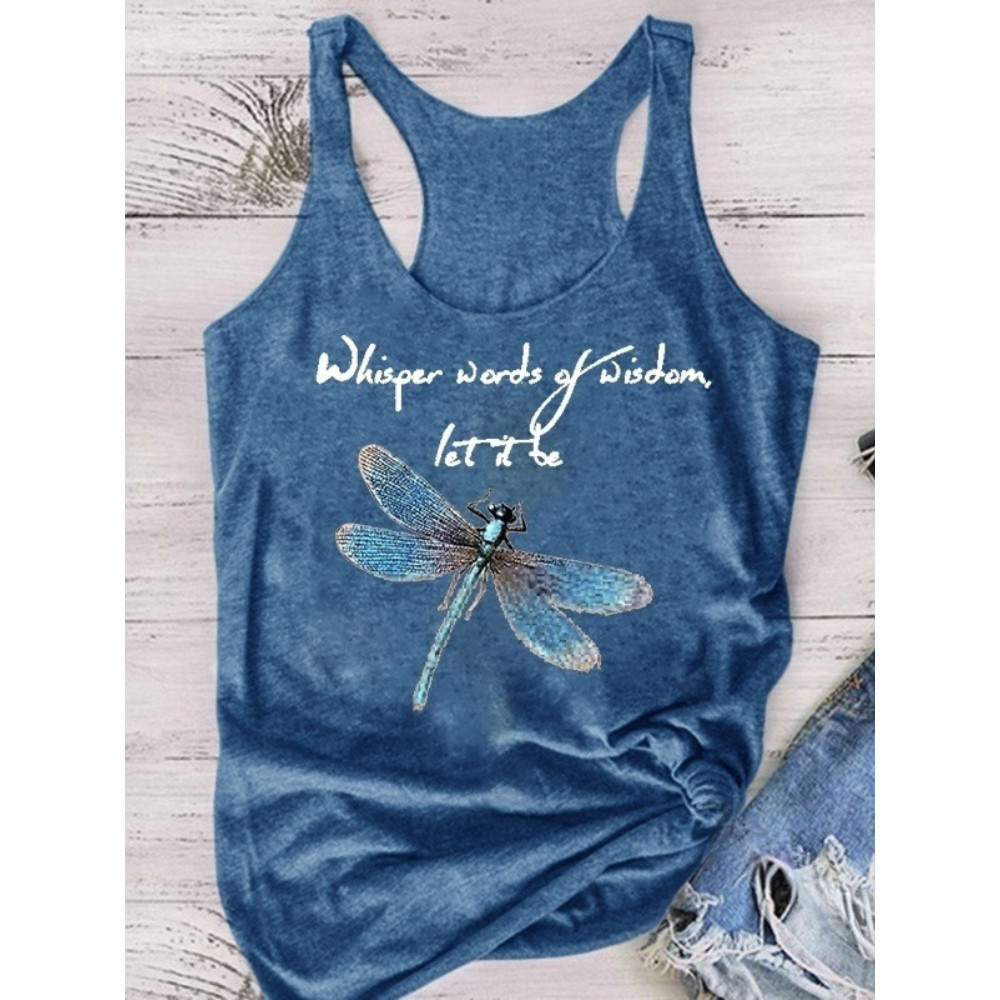 Dragonfly Whisper Of Wisdom Let It Be Tank Top