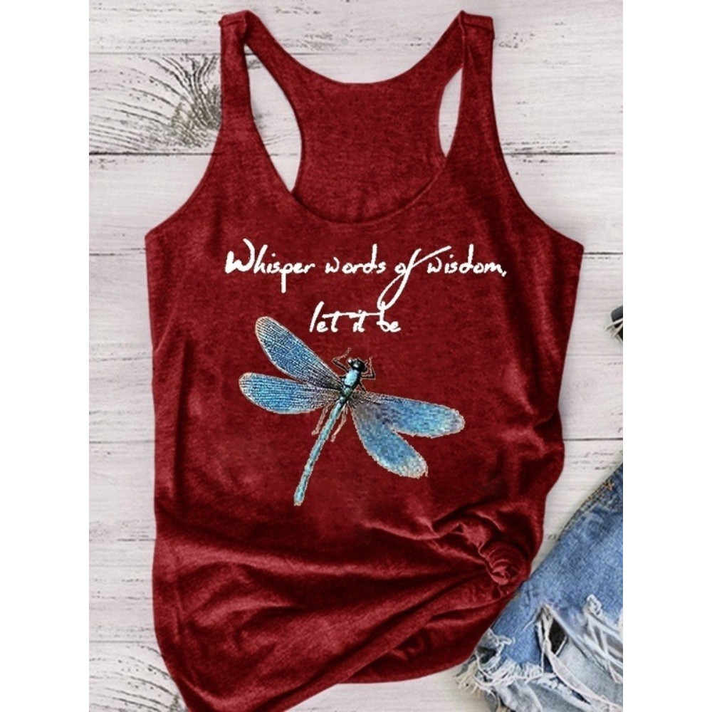 Dragonfly Whisper Of Wisdom Let It Be Tank Top