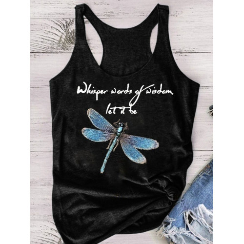 Dragonfly Whisper Of Wisdom Let It Be Tank Top