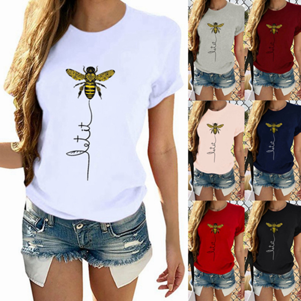 Fashion Casual Bee Print T-shirt
