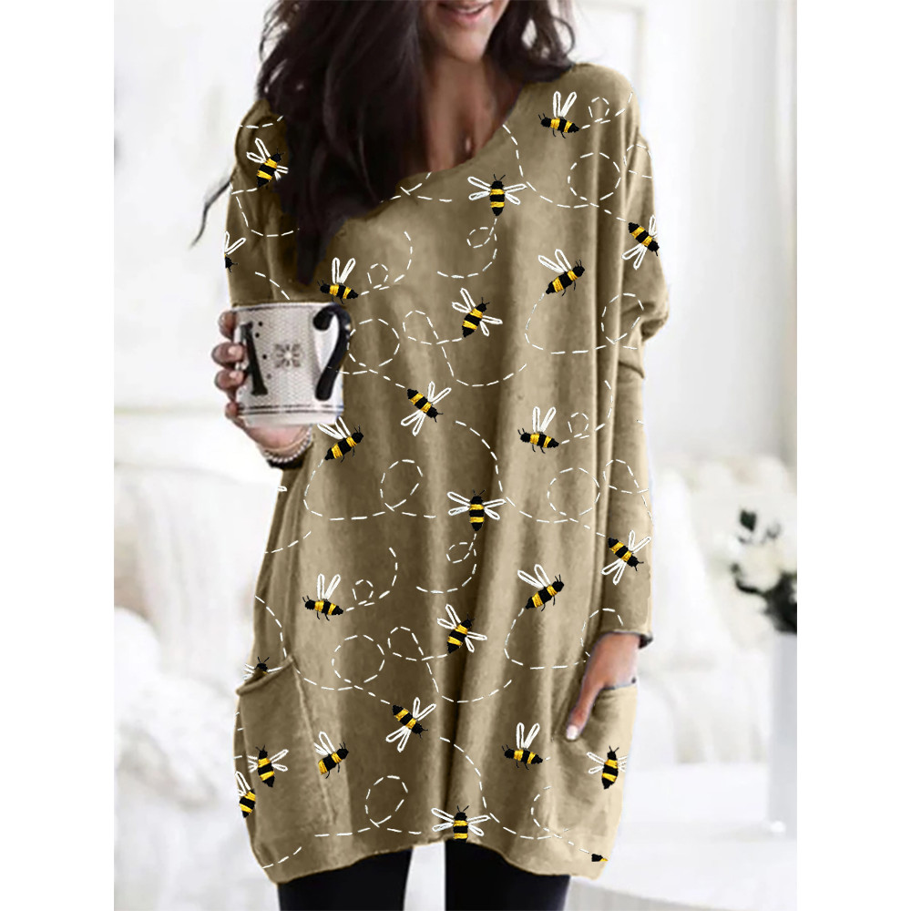 Flying Bees Embroidery Pattern Cozy Tunic