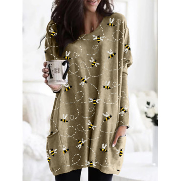 Flying Bees Embroidery Pattern Cozy Tunic