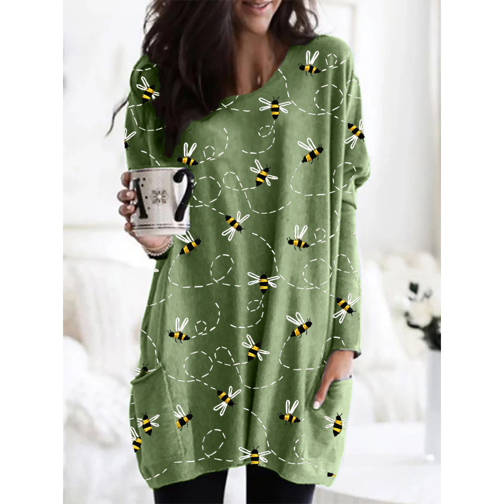 Flying Bees Embroidery Pattern Cozy Tunic
