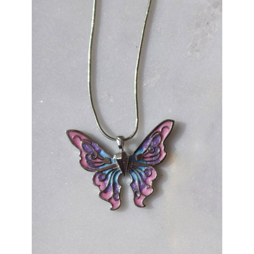 Glitterring Colorful Butterfly Inspired Necklace