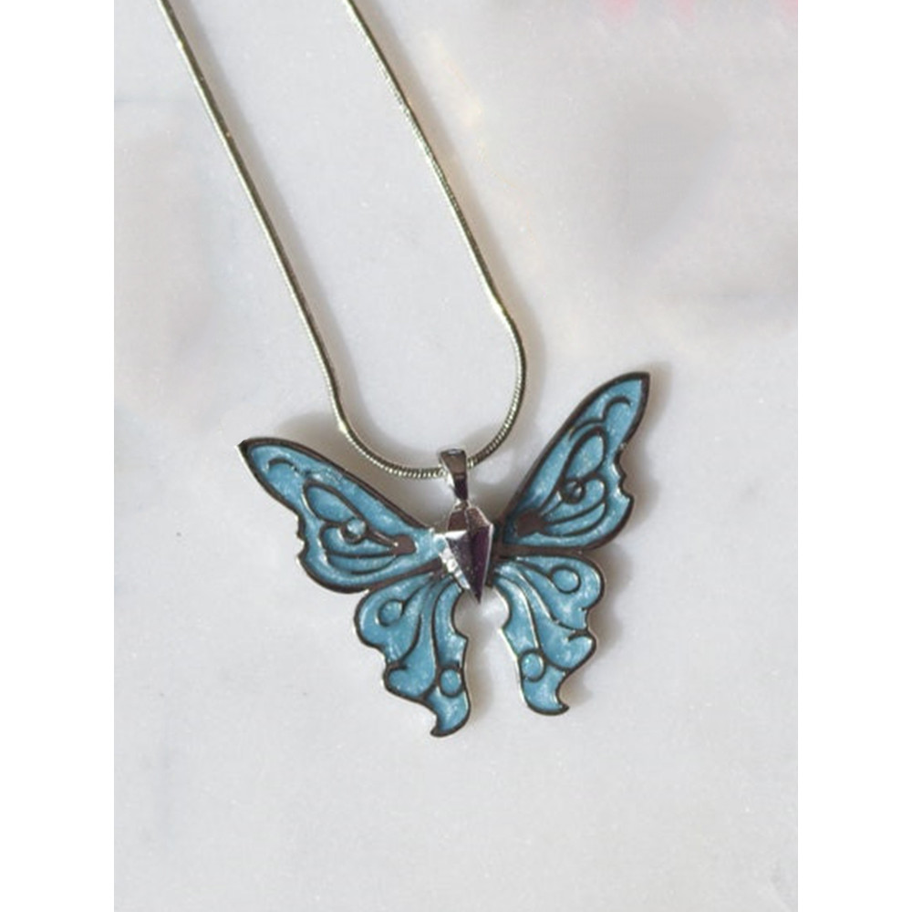 Glitterring Colorful Butterfly Inspired Necklace