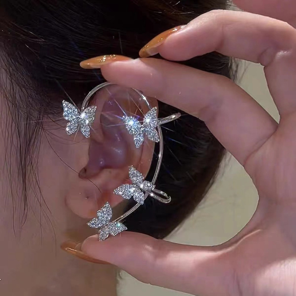 Temperament Shiny Butterfly Ear Cuff