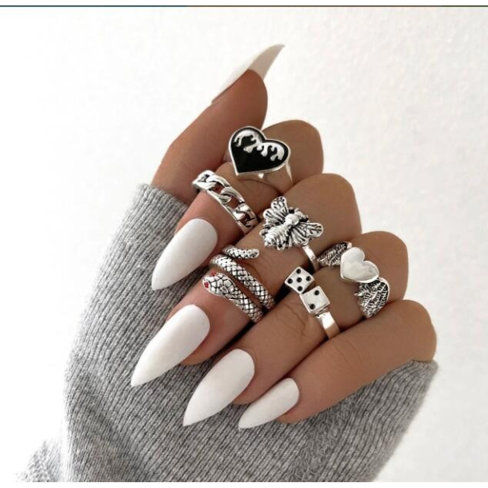 Trendy Bee Heart Ring Set