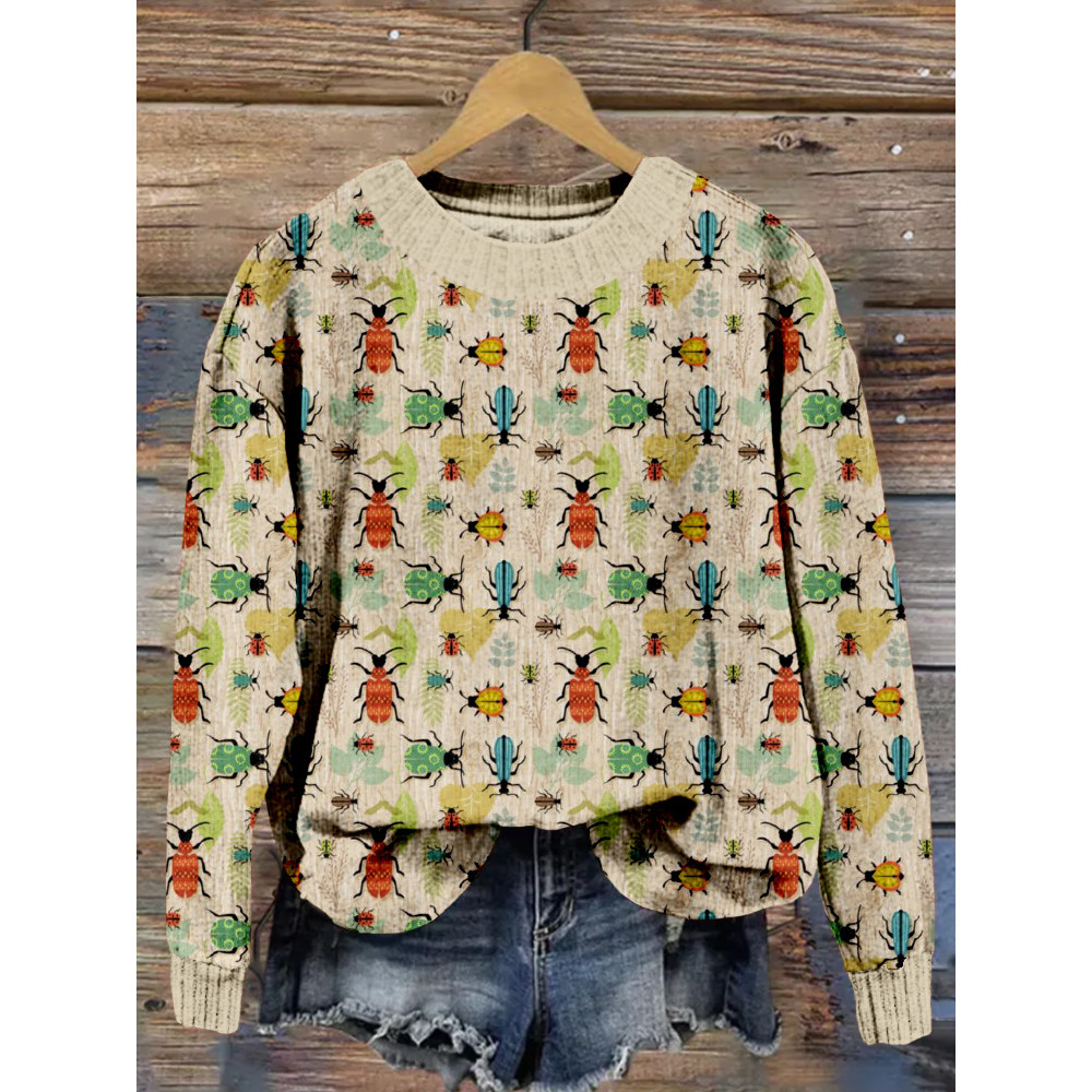 Vintage Beetle Mania Lover Essential Cozy Sweater
