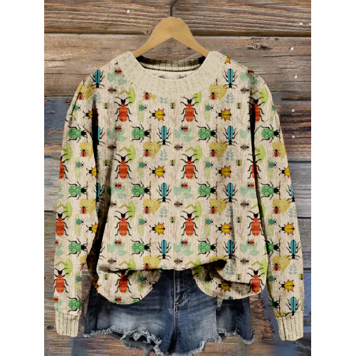 Vintage Beetle Mania Lover Essential Cozy Sweater