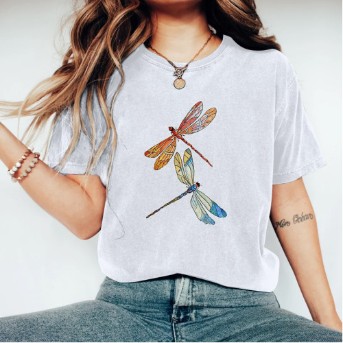 Vintage Dragonfly Cotton Blend T-Shirt