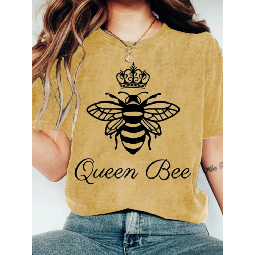 Women's Queen Bee Print Short Sleeve T-Shirt
