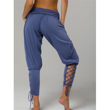 Laced Pleated Comfy Soft Yoga Pants