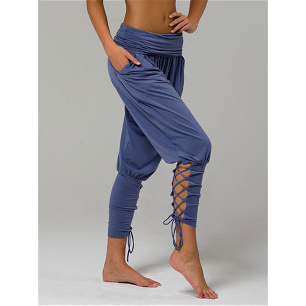 Laced Pleated Comfy Soft Yoga Pants