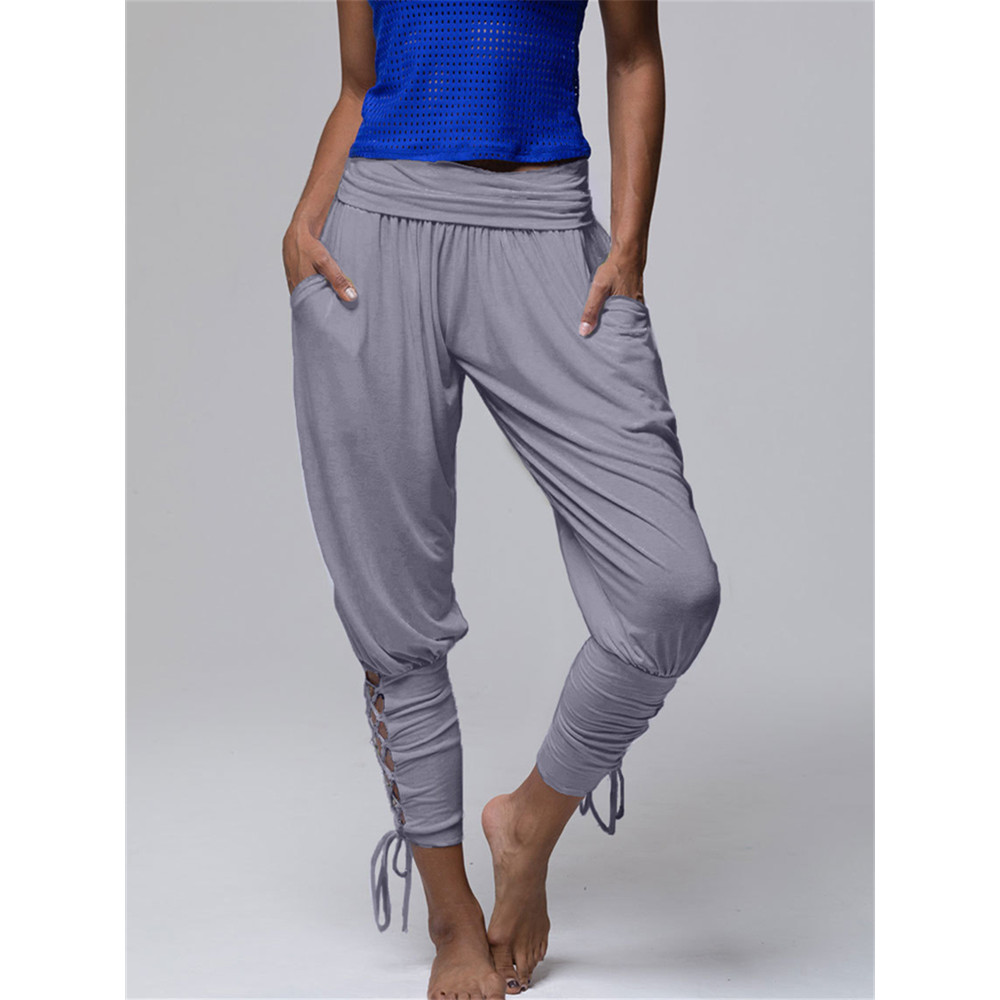 Laced Pleated Comfy Soft Yoga Pants