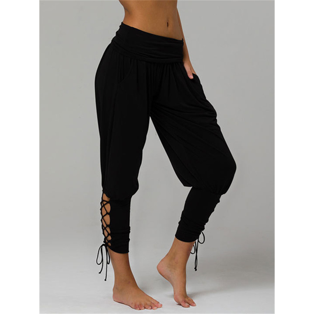 Laced Pleated Comfy Soft Yoga Pants