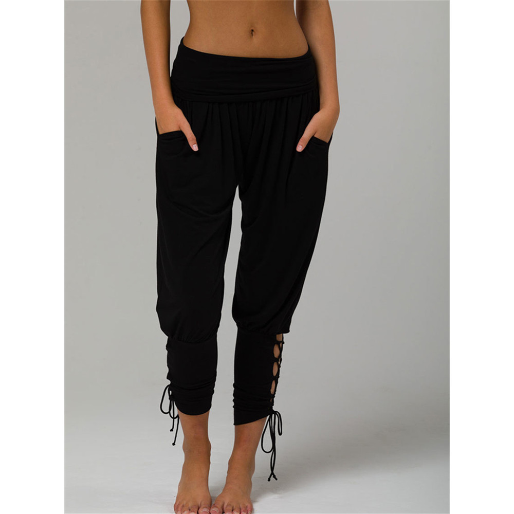 Laced Pleated Comfy Soft Yoga Pants