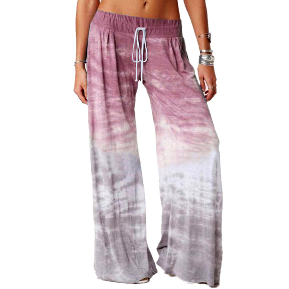 Loose Ombre Print Yoga Wide-Leg Lounge Pants