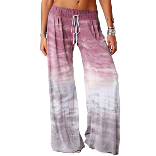 Loose Ombre Print Yoga Wide-Leg Lounge Pants