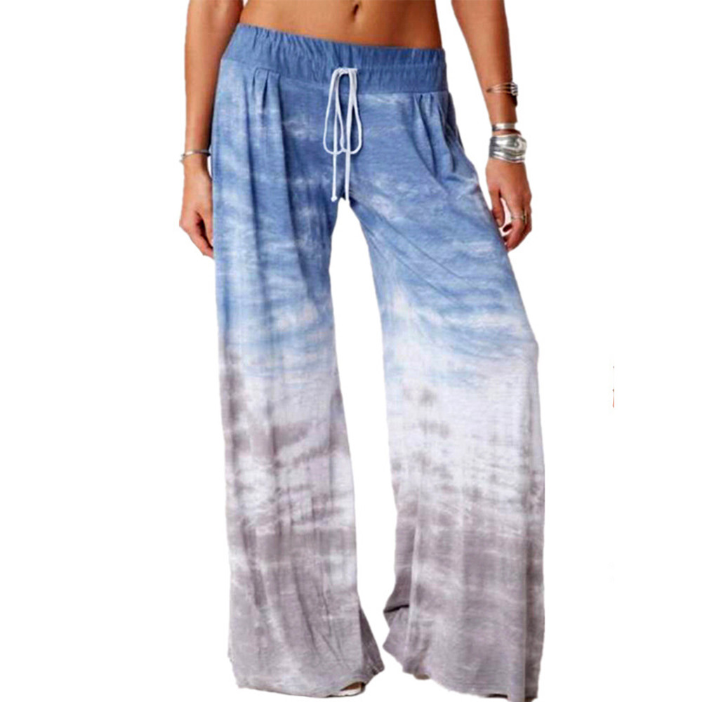 Loose Ombre Print Yoga Wide-Leg Lounge Pants